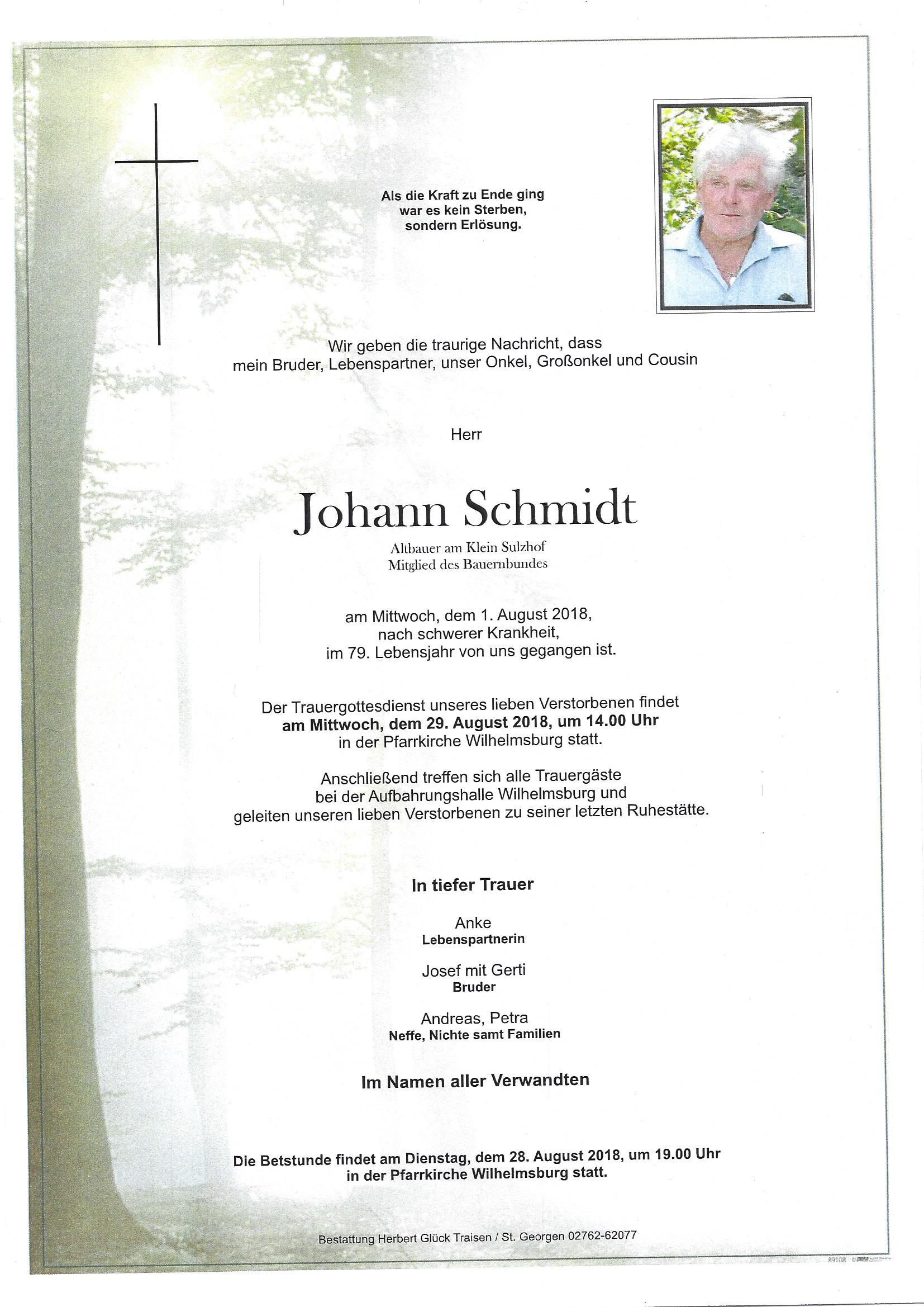 Pate von Johann Schmidt